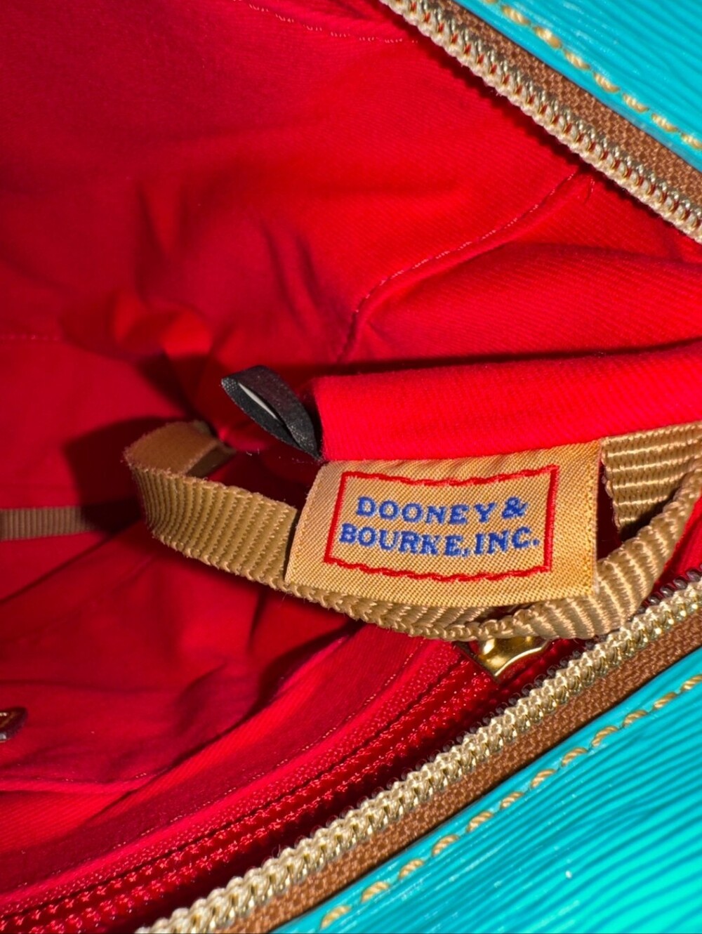 Dooney & Bourke Teal Leather Lexington Tote Bag with Matching Coin Purse EUC - Picture 13 of 13
